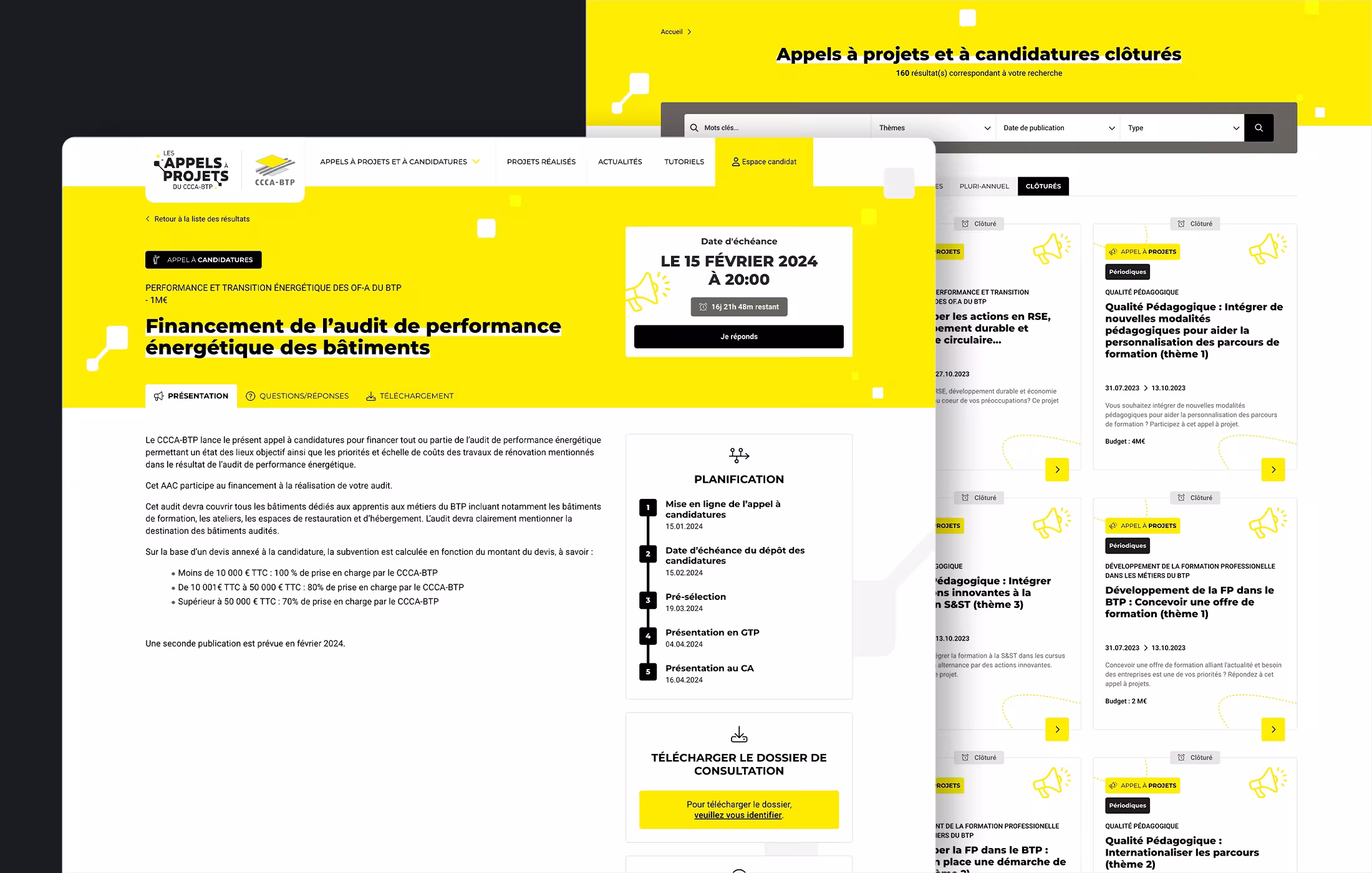 Plateforme digitale Appels à projets