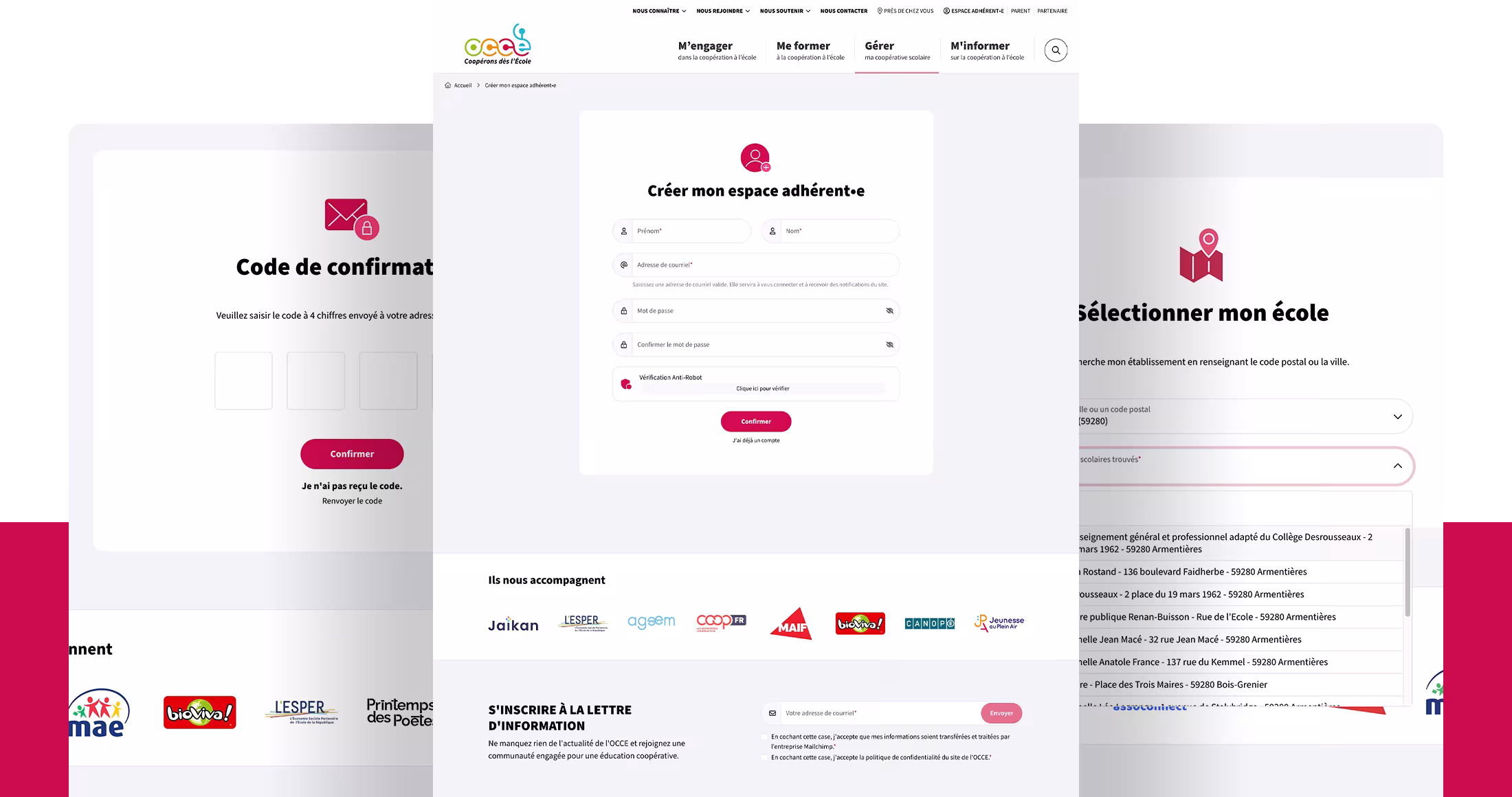 Présentation du parcours d'adhésion sur le site de l'OCCE.