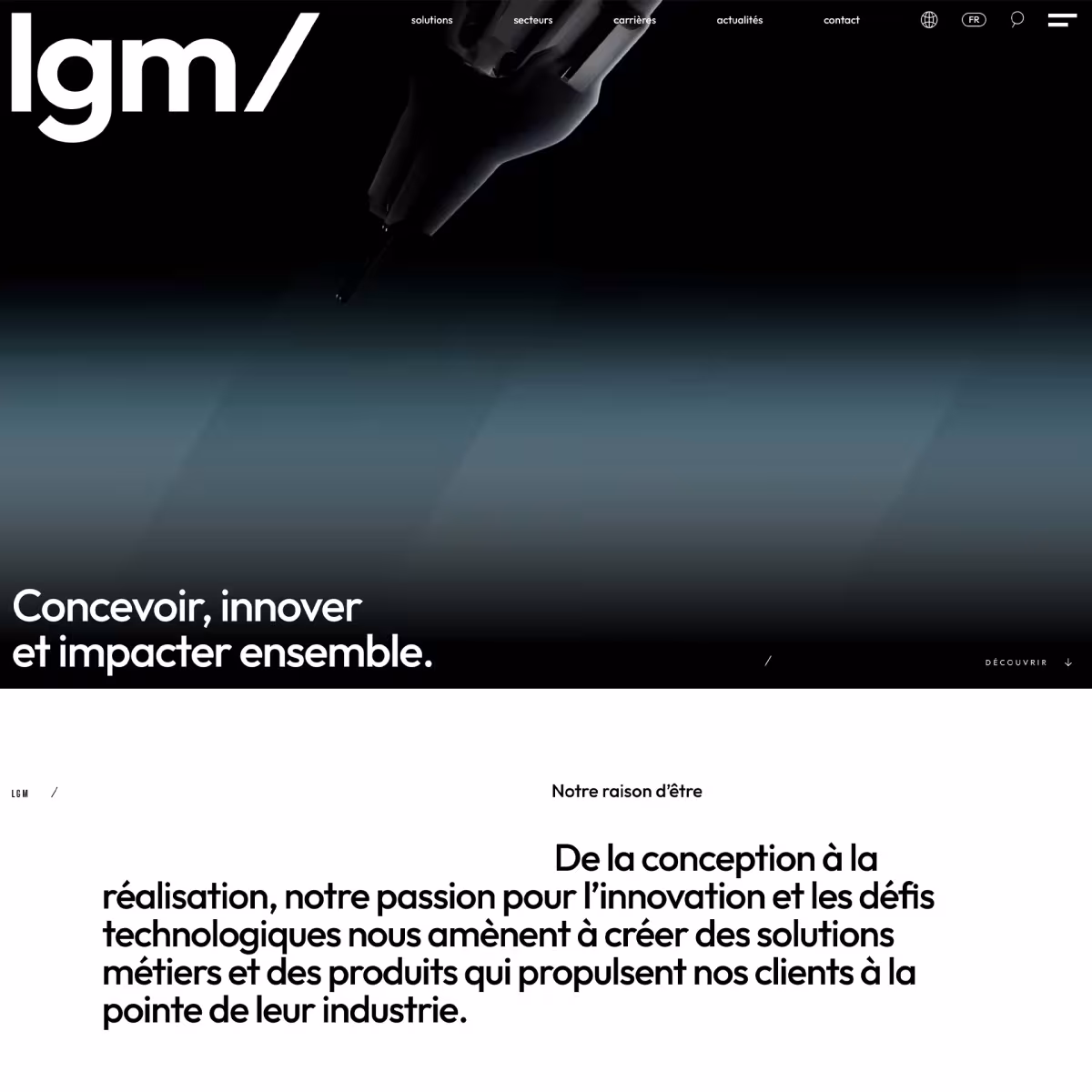 Page d'accueil du site lgm.group